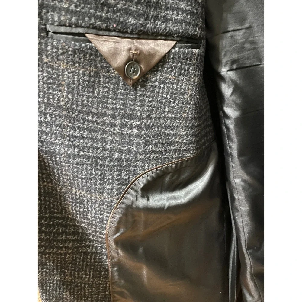 Banana Republic Tweed Blazer 48R Charcoal Wool Blend Sport‎ Coat Tailored
